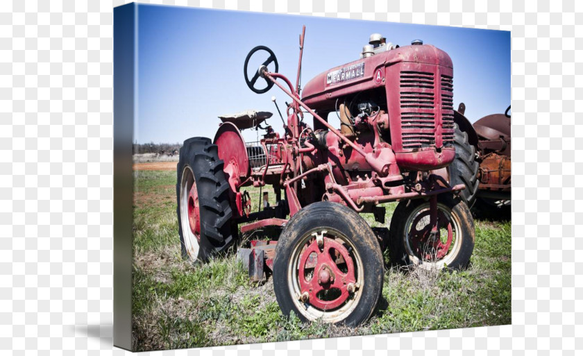 Red Tractor Motor Vehicle Wheel PNG