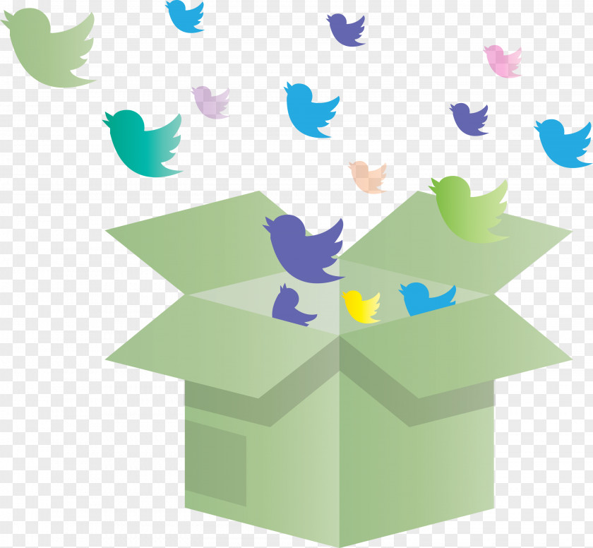 Twitter Birds Opened Box PNG