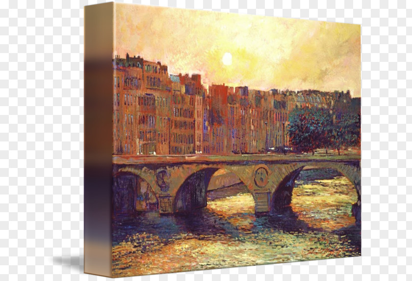 Paris Bridge Painting Canvas Print Printing Art PNG