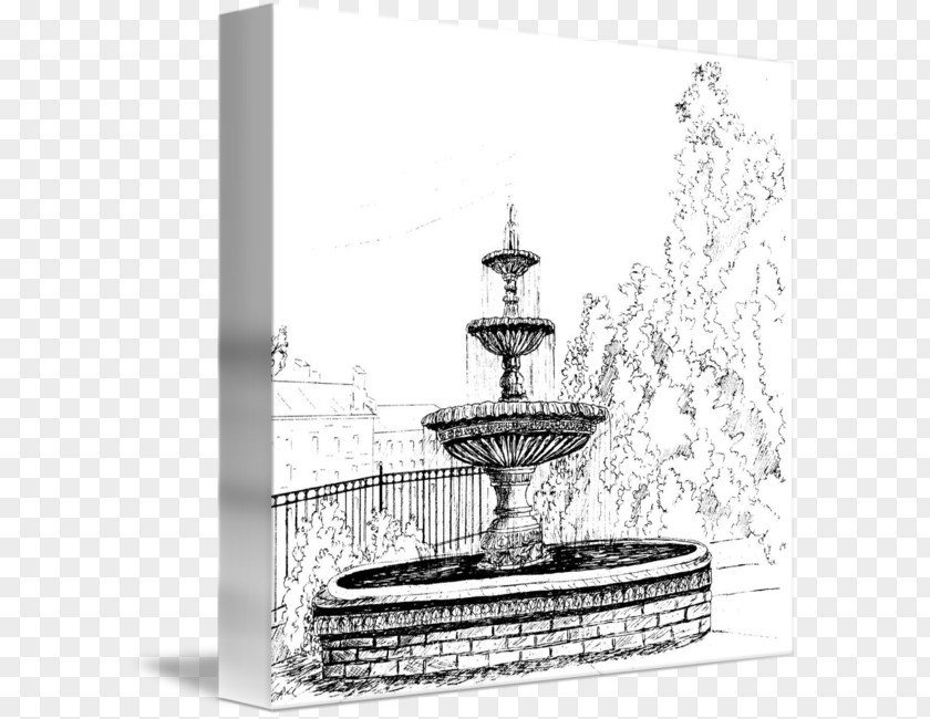 Design Drawing Art Fountain Canvas Print Sketch PNG