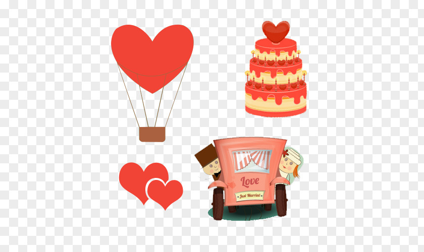 Europe And America Love Creative Wedding Cake Gift Clip Art PNG