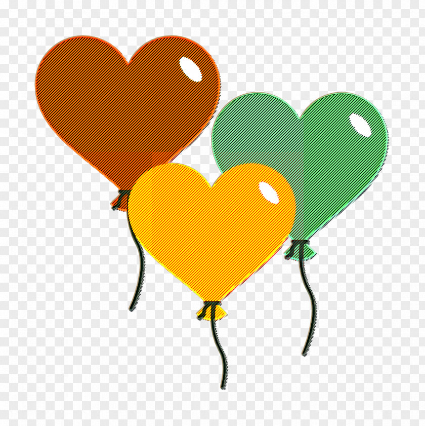 Yellow Love And Wedding Icon Balloons Heart PNG