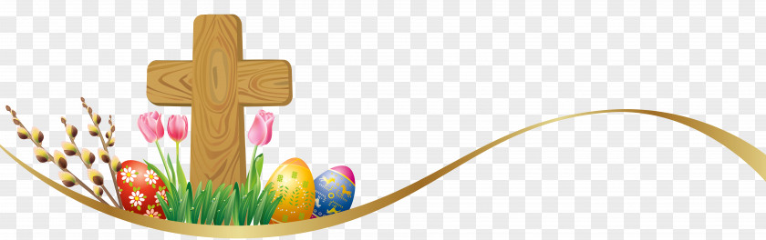 Easter Deco With Eggs And Cross Clipart Picture Egg Clip Art PNG