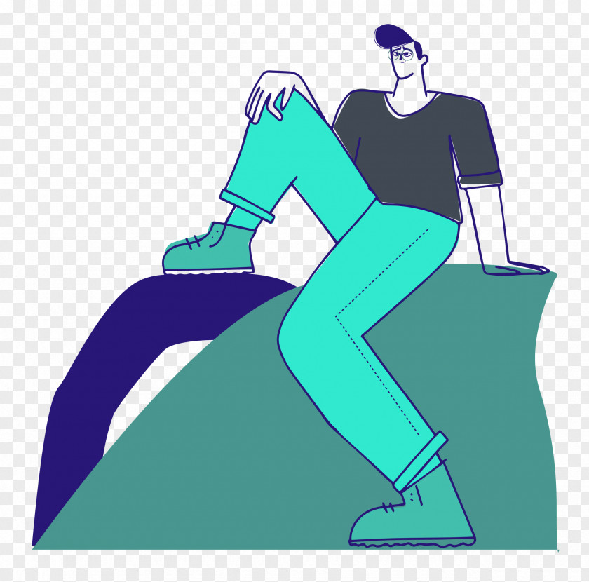 Sitting On Rock PNG