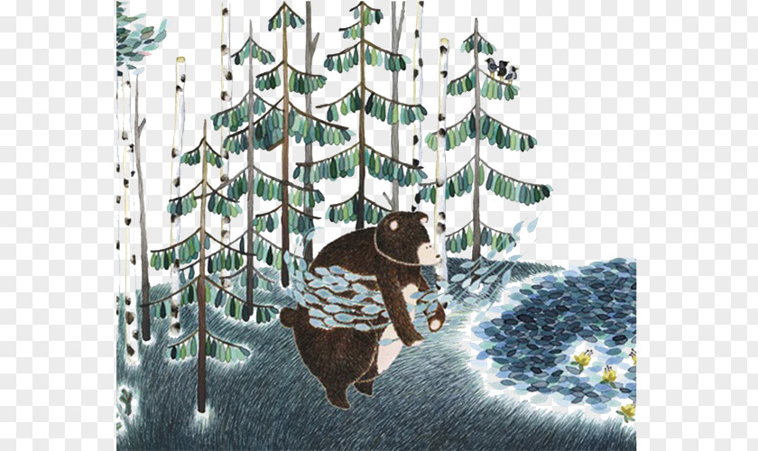 Woods Of Black Bear Kalevala Finland Despair Illustration PNG