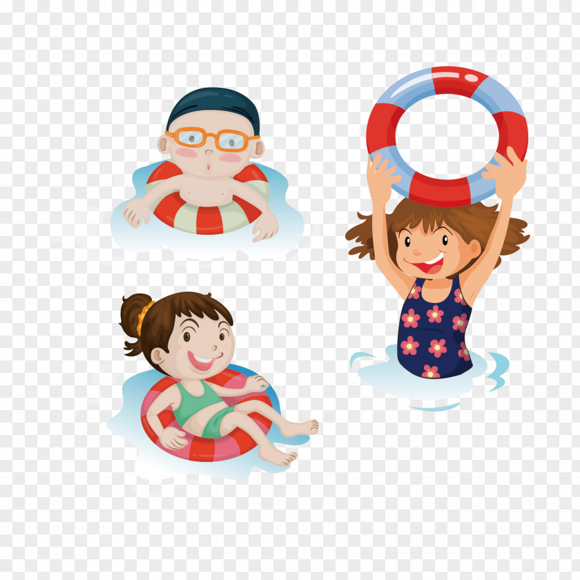 Children Play In The Water Swimming Pool Clip Art PNG