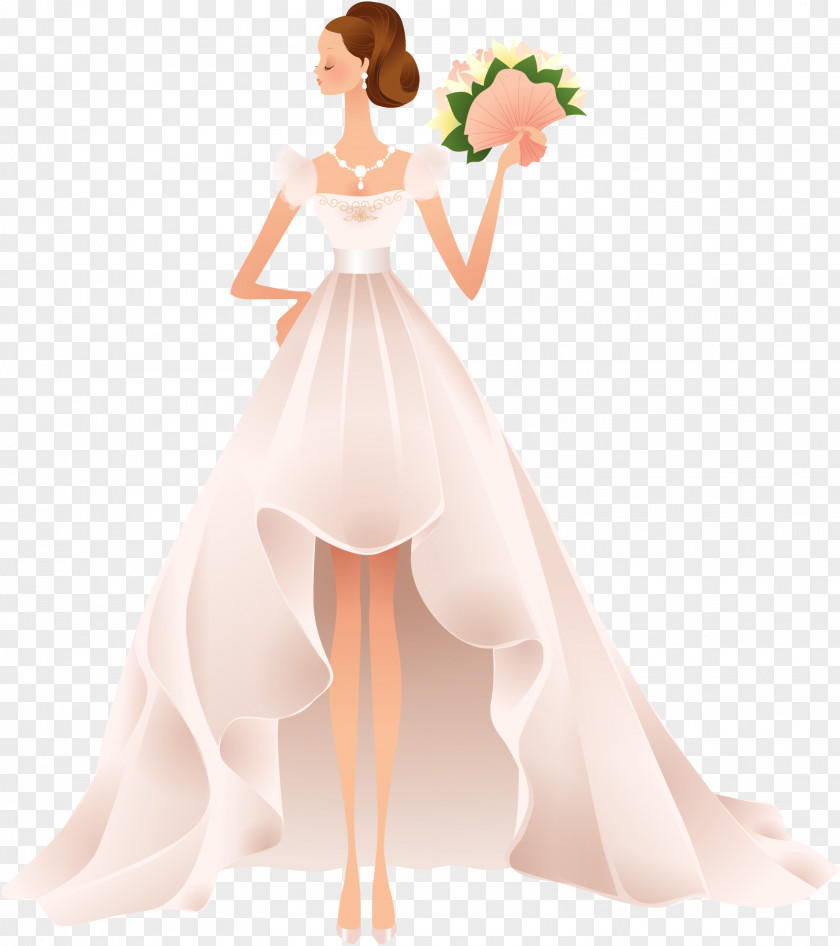 Vector Bride Bridegroom Wedding Invitation PNG