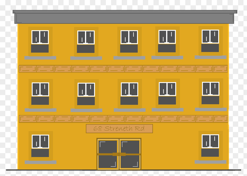 Apartment Complex Window Facade House Line PNG
