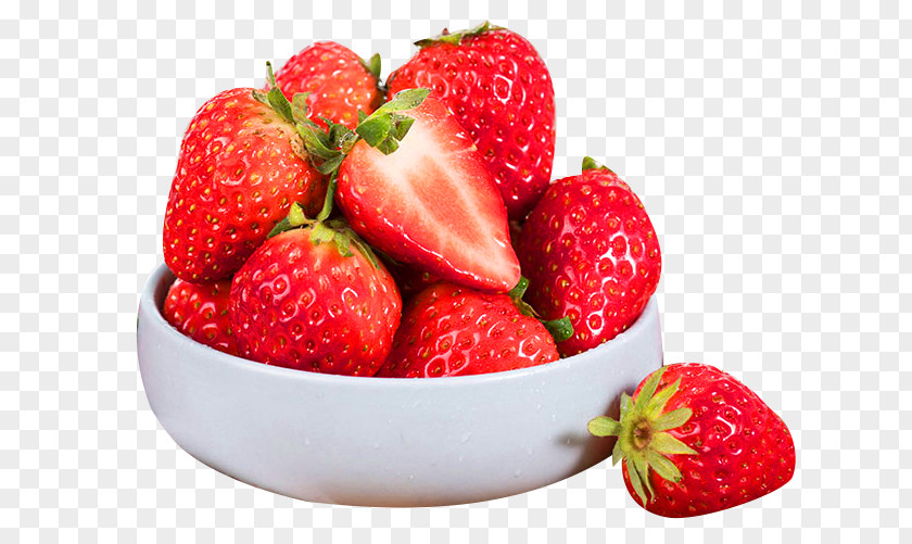 Bowl Of Red Strawberry Picking Picture Material Pie Aedmaasikas Auglis PNG