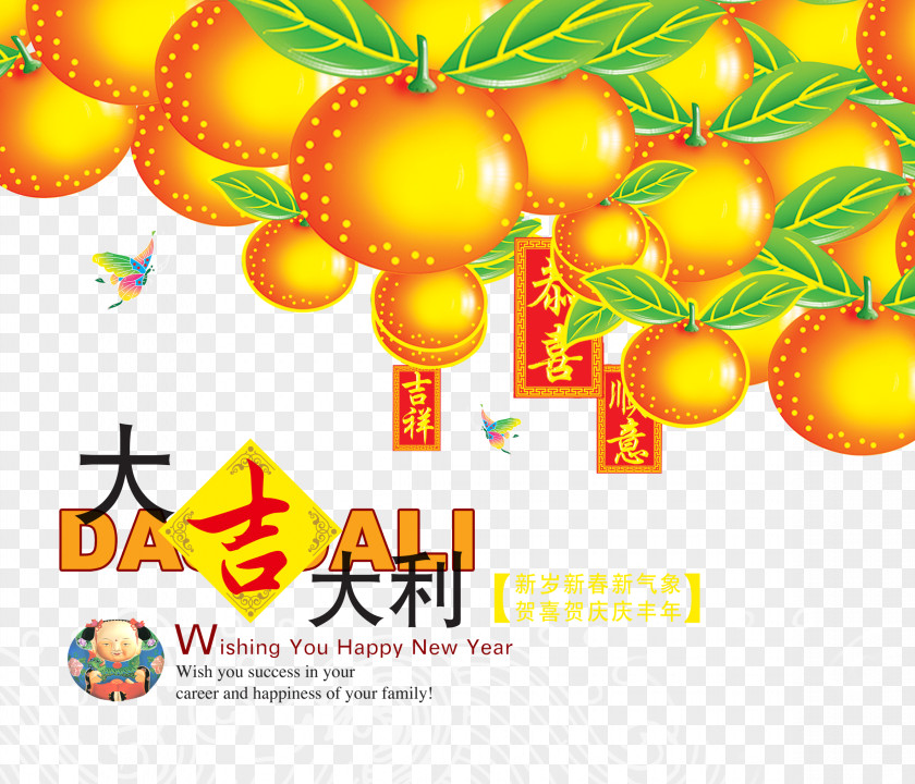 Chinese New Year Good Luck Oranges Background Poster U5927u5409u5927u5229 PNG