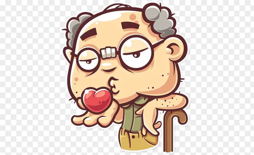 Grandpa Sticker Telegram Grandfather Nose Clip Art PNG