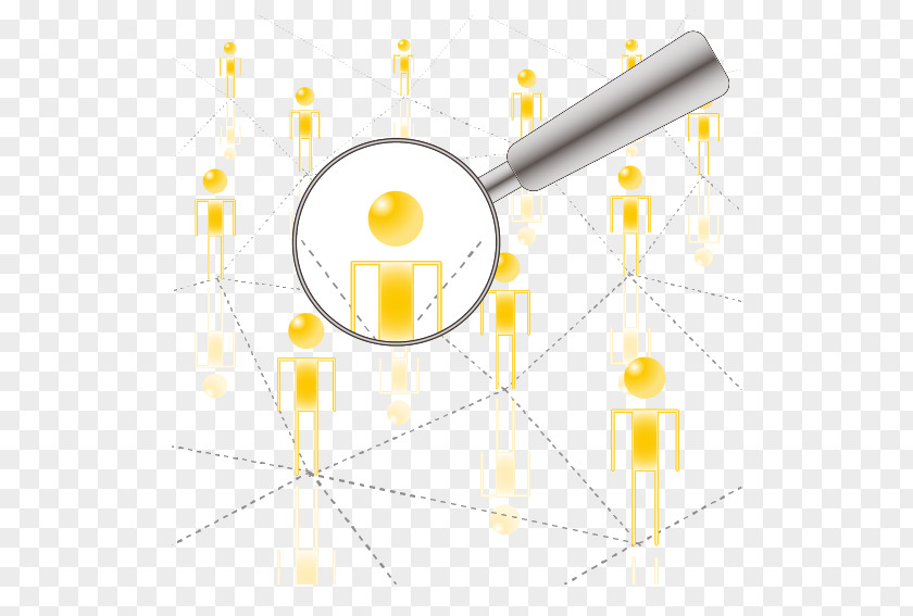 Small Yellow People Under A Magnifying Glass Euclidean Vector PNG