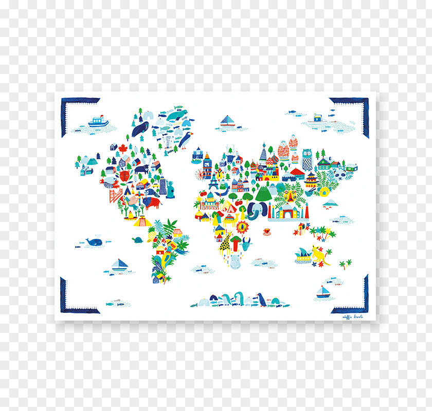 Design Poster World Map PNG