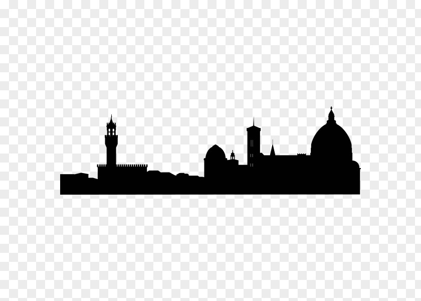 Silhouette Florence Skyline Wall Decal Sticker PNG