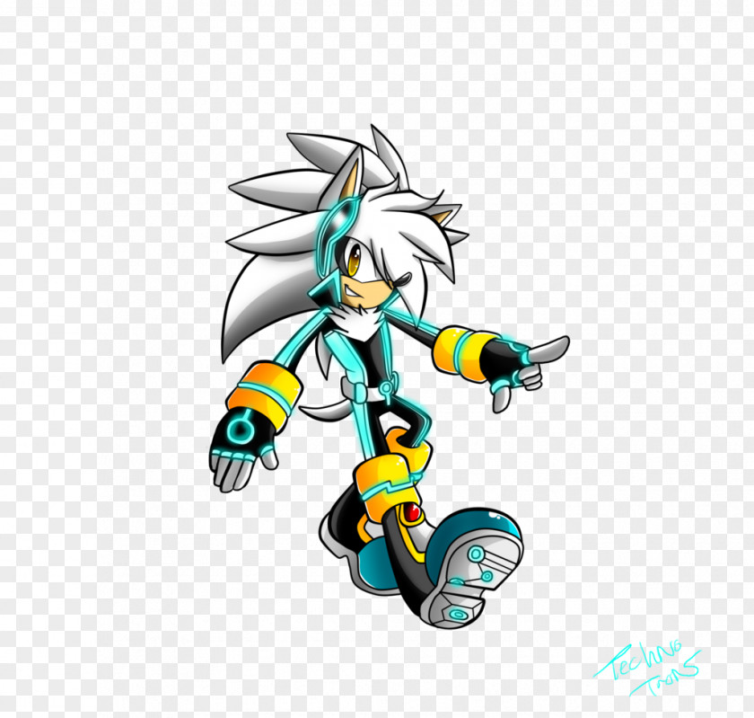 Techno Sonic The Hedgehog Knuckles Echidna Silver Metal PNG
