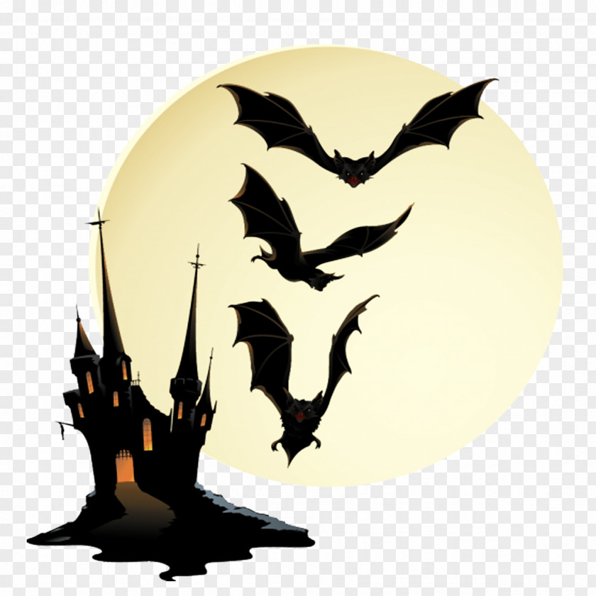 Bat Halloween Haunted House Spooky Clip Art PNG