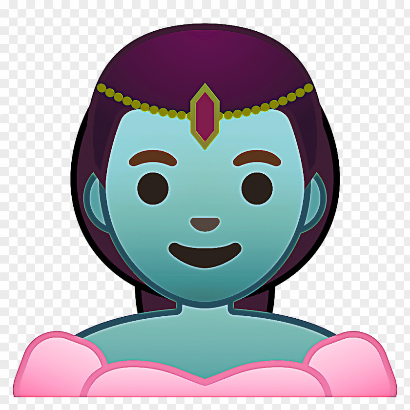 Black Hair Smile Emoji PNG