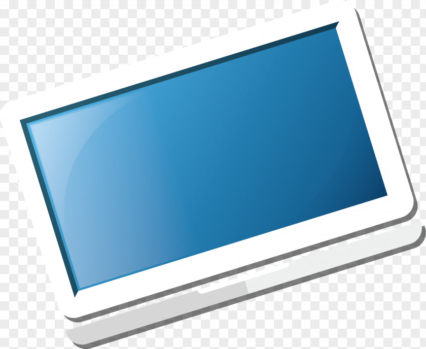 Hand Painted Blue Computer Screen Monitor Download PNG