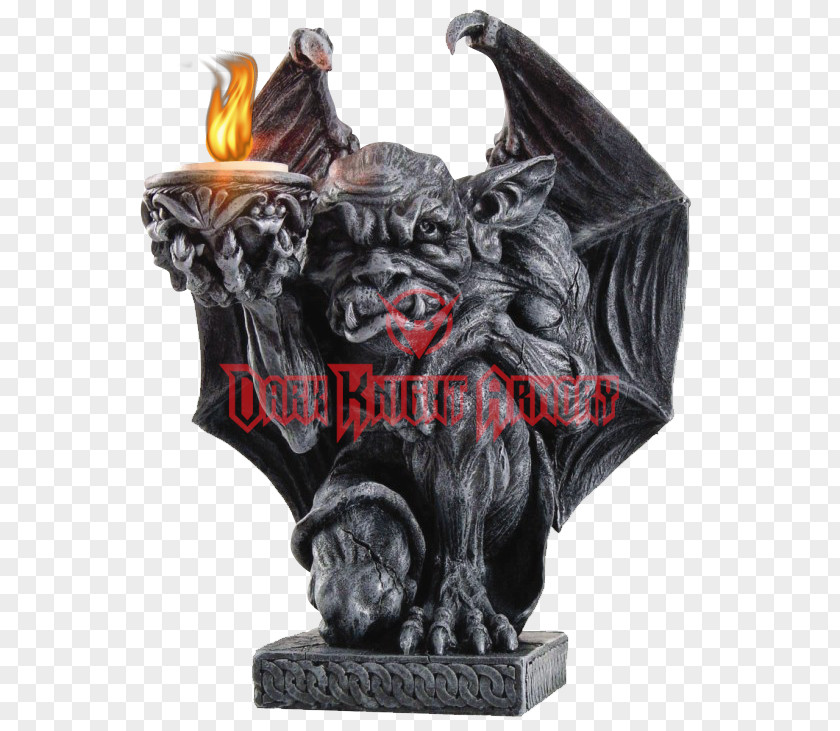 Grey Gargoyle Sculpture Figurine Statue Art PNG