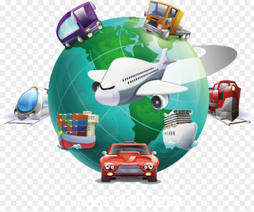 Global Internet Transport Logistics Delivery Illustration PNG