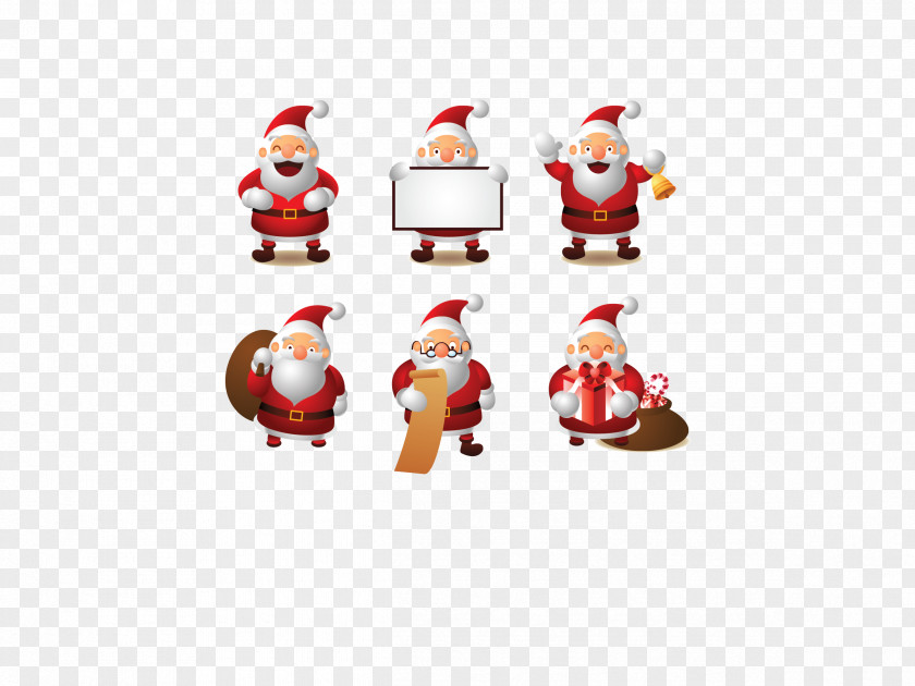 Vector Color Santa Six Claus Royalty-free Cartoon Clip Art PNG