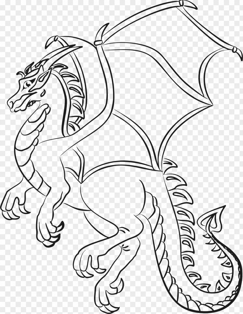 Dragon Line Art Drawing Clip PNG