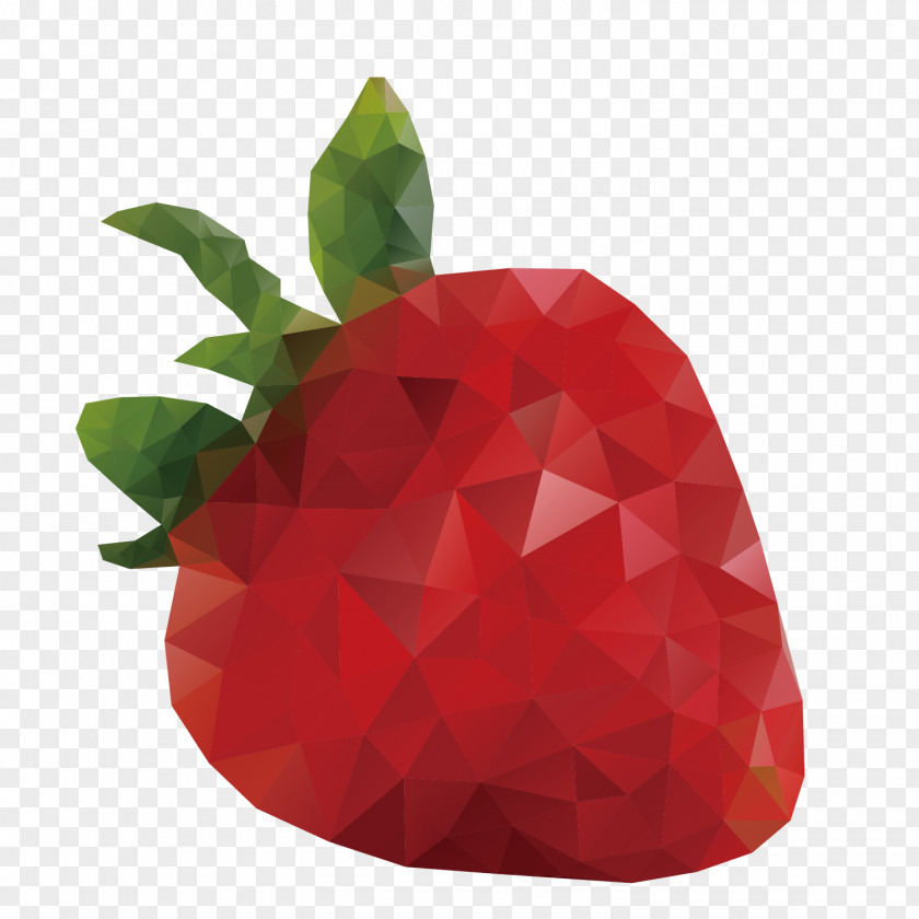 Stereo Red Strawberry Vector Food Polygon Banana PNG