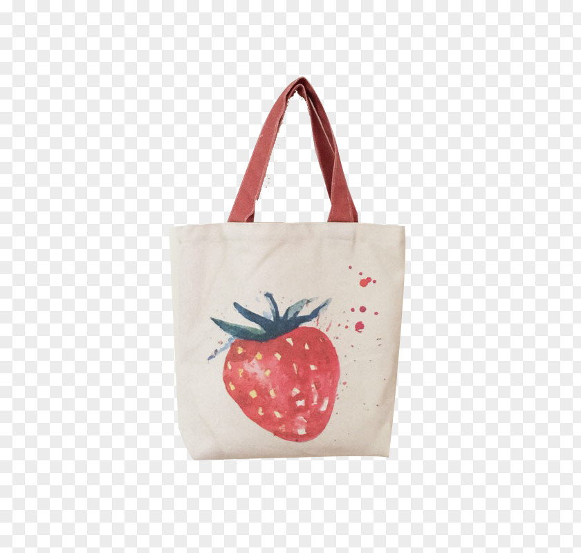 Strawberry Pattern Bag Tote Handbag Canvas Clip Art PNG