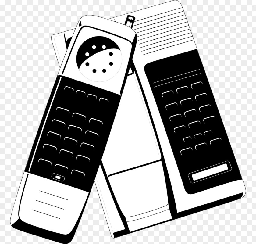 Telephone Table Feature Phone Mobile Phones Black And White PNG