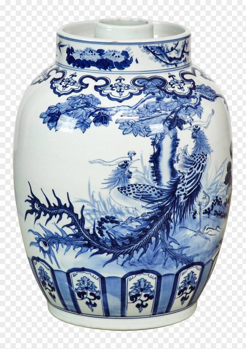 Vase Blue And White Pottery Jingdezhen Ceramic Porcelain PNG