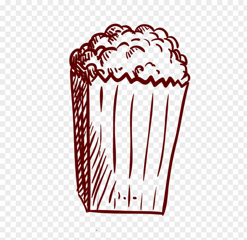 Vector Painted Popcorn Illustration PNG