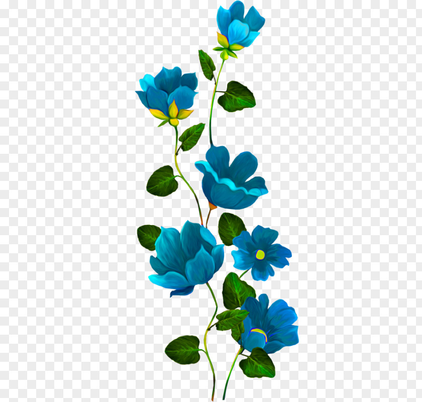 Flower Floral Design Blue Paper Illustrations PNG