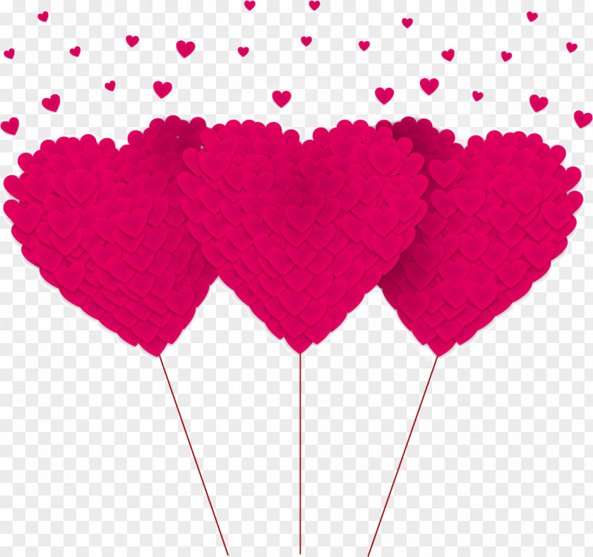 Heart-shaped Vector Hand-painted Decorative PNG
