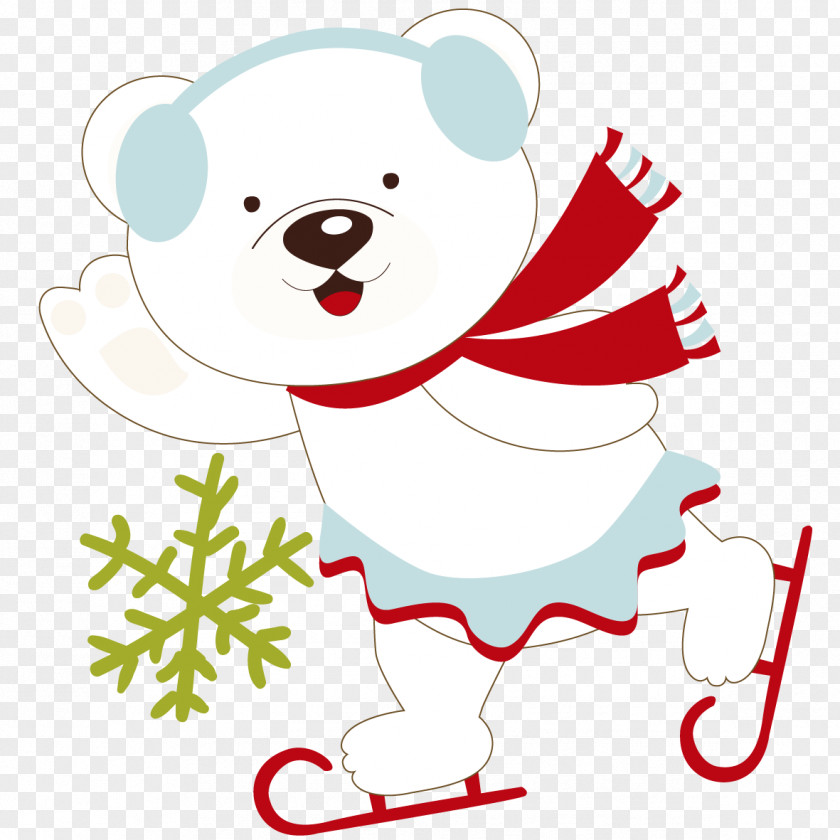 Skating Polar Bear Clip Art PNG