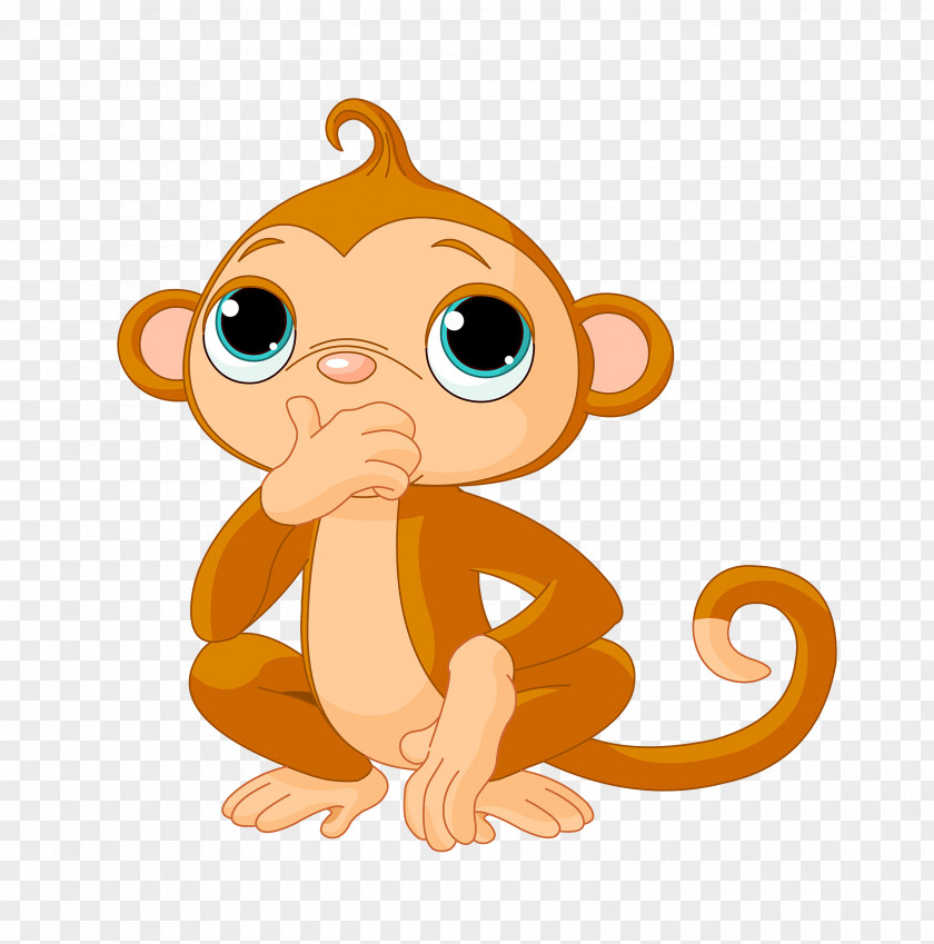 Thinking Little Monkey Drawing Free Content Clip Art PNG