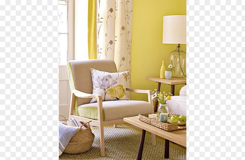 Delicate Shading Living Room Yellow Curtain Color PNG