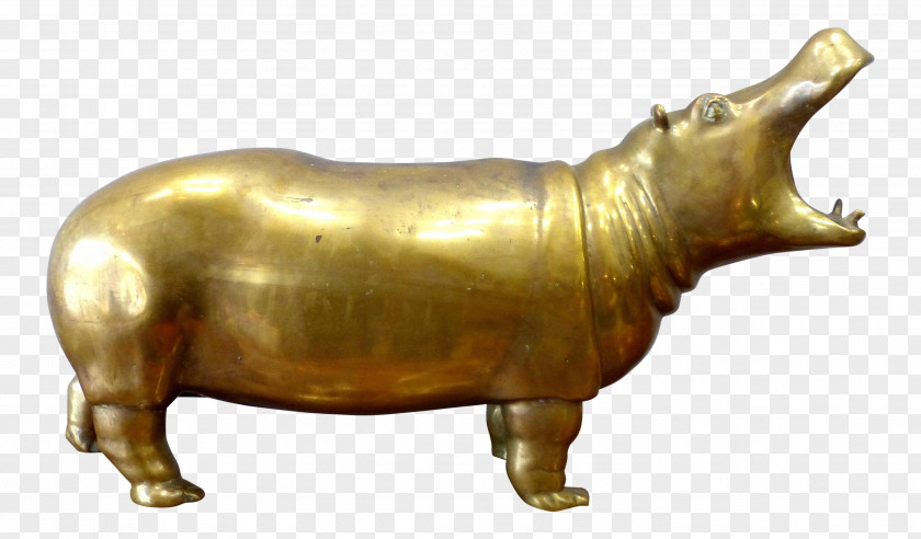 Hippo Hippopotamus Bronze Sculpture Statue Art PNG