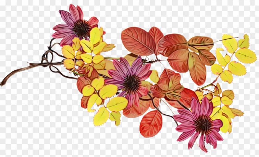 Perennial Plant Bouquet Watercolor Floral Background PNG