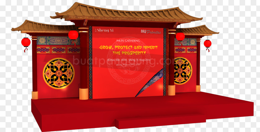 Stage Backdrop Chinese New Year Indonesians PNG