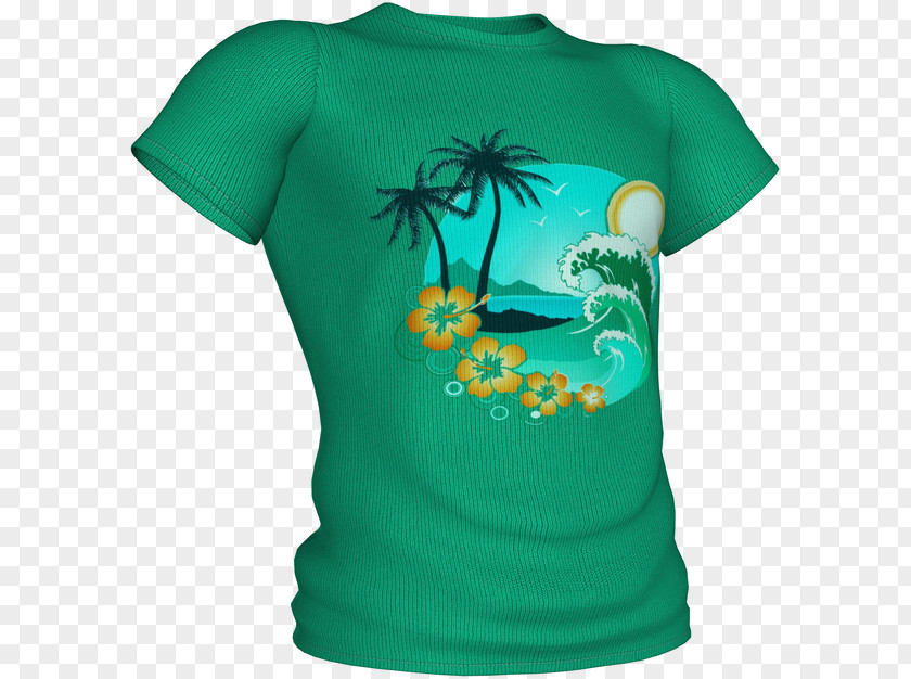 Summer Texture T-shirt Green Blue Bluza Unisex PNG