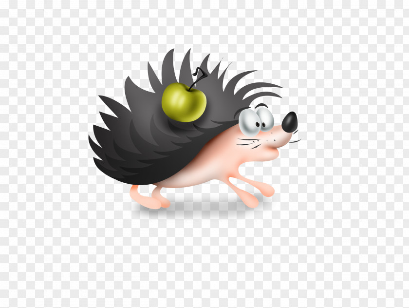 Apple Cartoon Hedgehog Illustration PNG