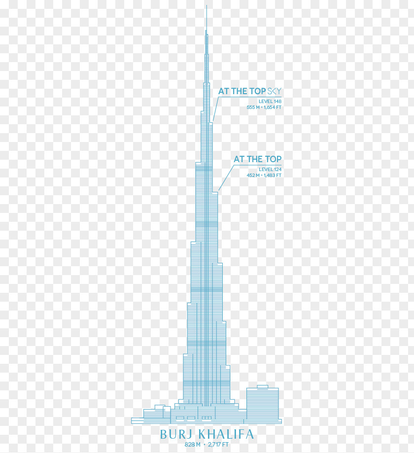 Burj Dubai Tower Diagram Skyscraper Line PNG
