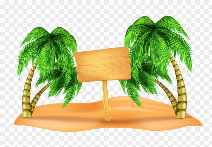 Coconut Tree On The Beach Picture Material Clip Art PNG