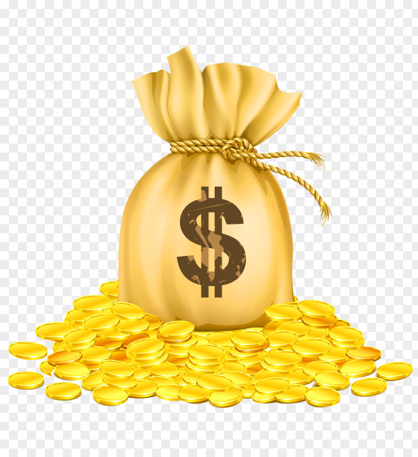 Gold Coin Purse Pattern Money Icon PNG