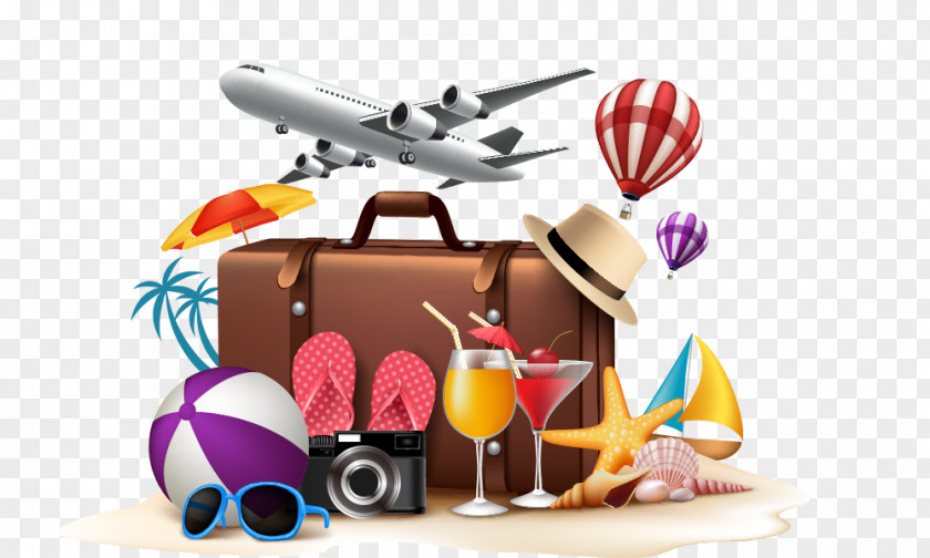 Baggage Aircraft,Travel Elements Poster Summer Vacation PNG