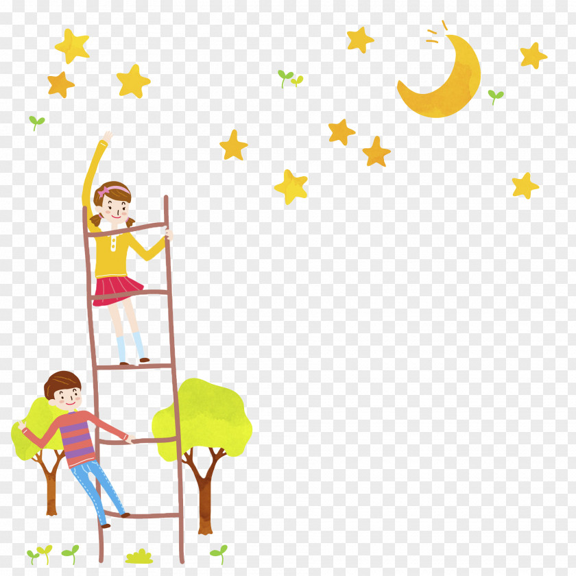Hand Painted Child Drawing Family Cartoon Illustration PNG