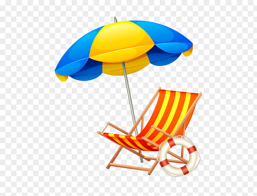 Holiday Parasol Beach Chair PNG