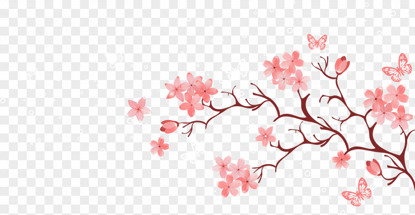 Romantic Cherry Blossoms Blossom Pink PNG