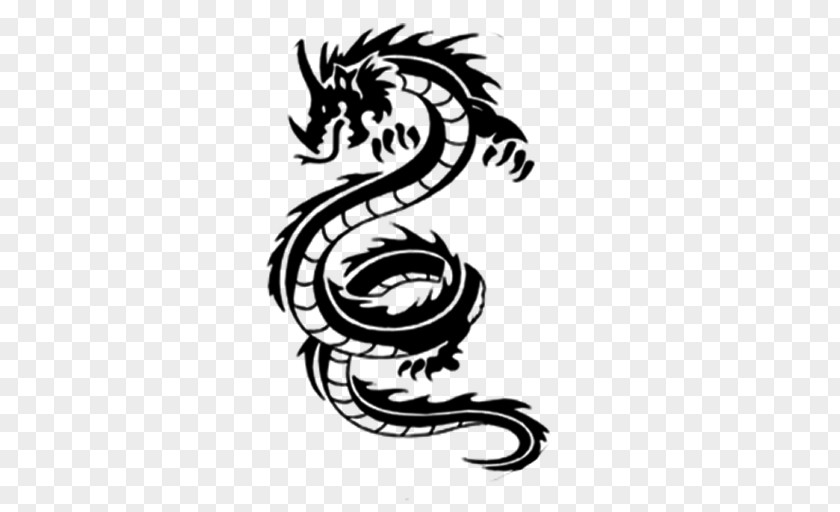 Symbol Tribal Tattoo Chinese Dragon Black-and-gray Mehndi PNG