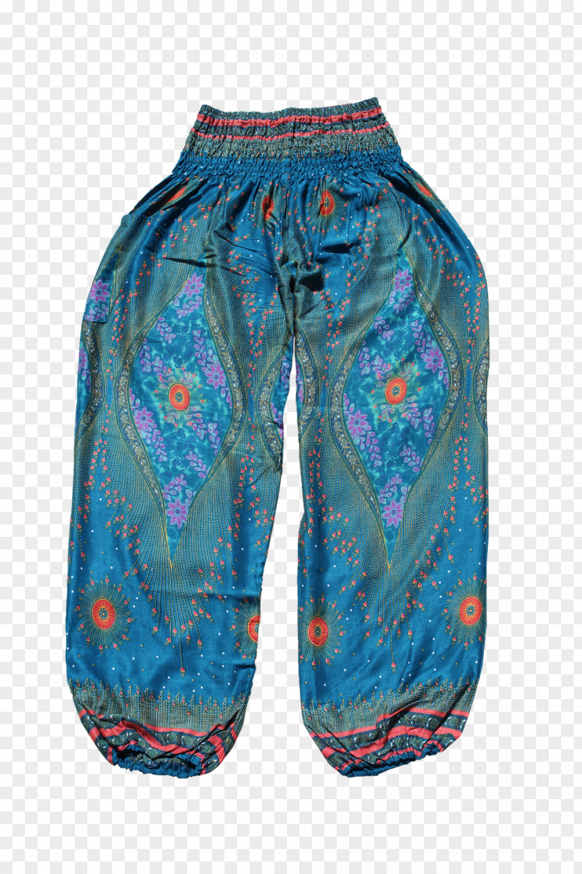 Blue Peacock Harem Pants Clothing Leggings Fashion PNG